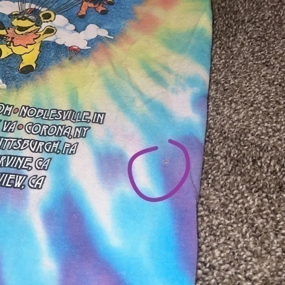 Dead and Company‎ Tour Teddy Print Airplane 2016 Tie Dye T-Shirt Tee Small